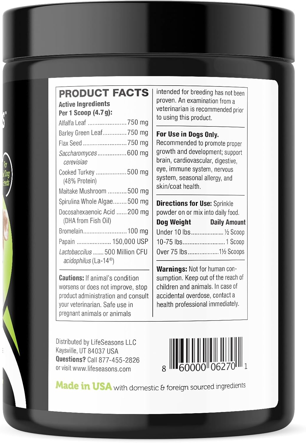 LifeStages Pet Nutrition Puppy Formula for Dog Weight Gain, Muscle & Joint Development, Healthy Skin & Coat | Omega 3 & 6, Spirulina, Vitamin B6 & Probiotics - Vet Approved
