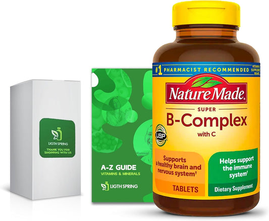 LightSpring Super B-Complex with Vitamin C, 460 Tablets - Complete A to Z Multivitamin & Mineral Supplement (2 Pack)