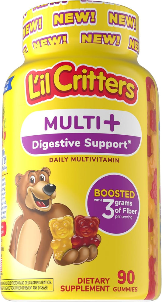 L'il Critters Multi Plus Digestion Gummy - Daily Kids Multivitamin with Digestive Support - 90 Gummies