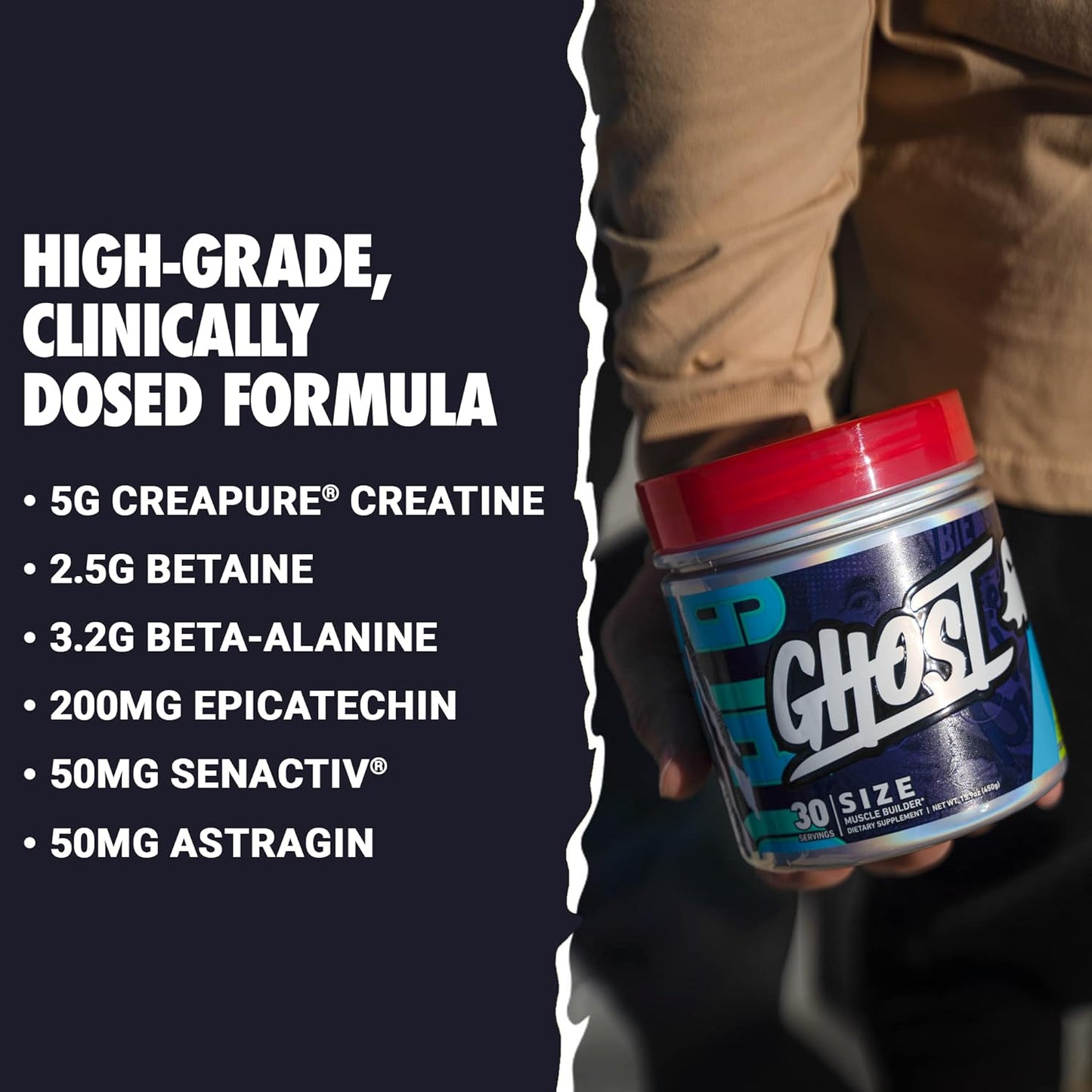 Lime Muscle Builder Supplement for Muscle Growth & Strength - 30 Servings, Creatine, Betaine, Beta-Alanine - Sugar & Gluten-Free, Vegan - Men & Women