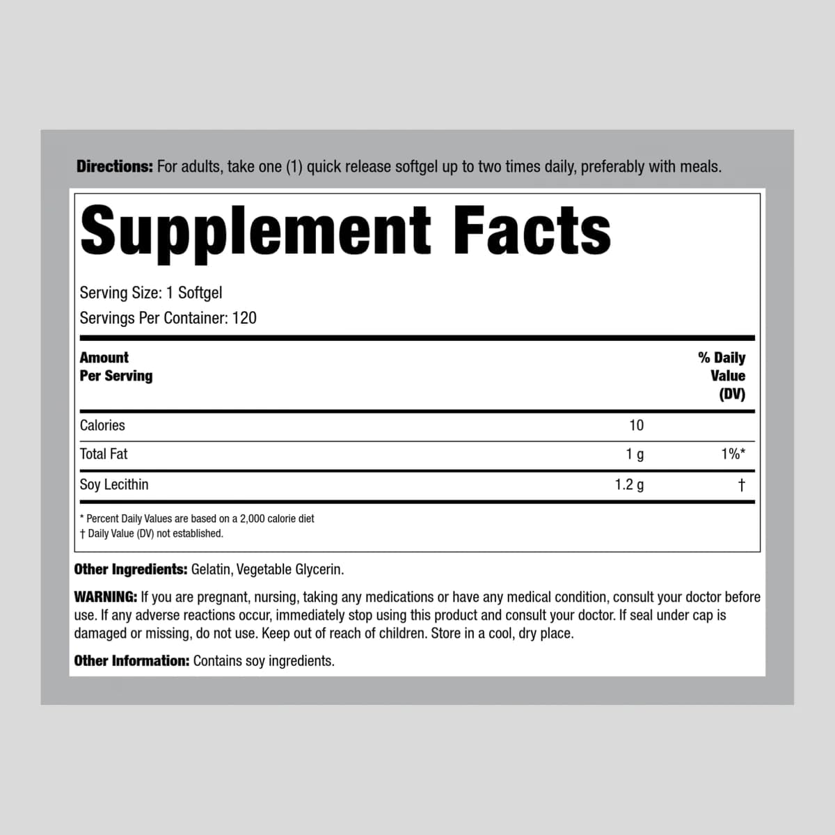 Lindberg Lecithin 1200mg Softgel Capsules for Men & Women - Phospholipid Complex, Non-GMO, Gluten Free