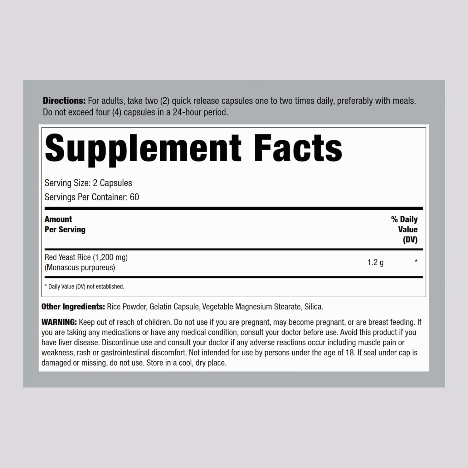 Lindberg Red Yeast Rice Capsules 600mg | 120 Count | Non-GMO, Gluten Free Traditional Herb Supplement