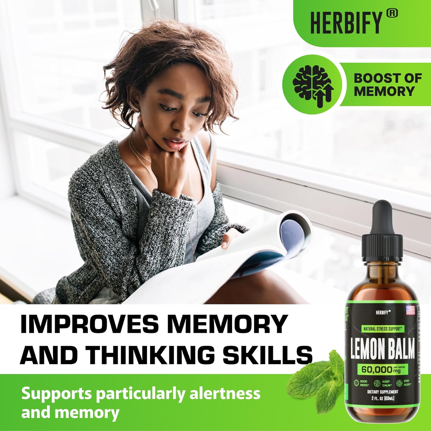Lions Mane and Lemon Balm Bundle - Herbal Drops for Brain and Immune Health