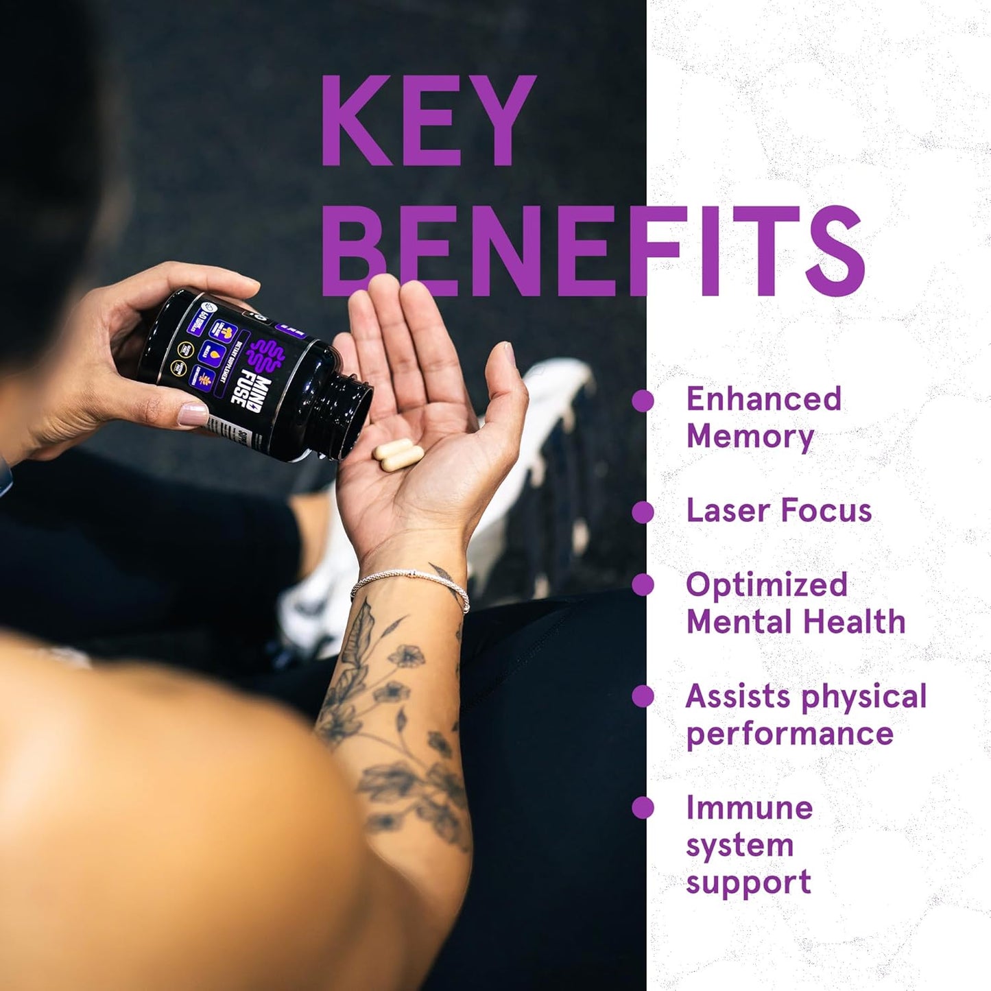 Lion’s Mane Nootropic Supplement for Memory & Focus - 60 Capsules with Omega-3, Ashwagandha, L-Theanine - Gluten-Free Formula for Adults