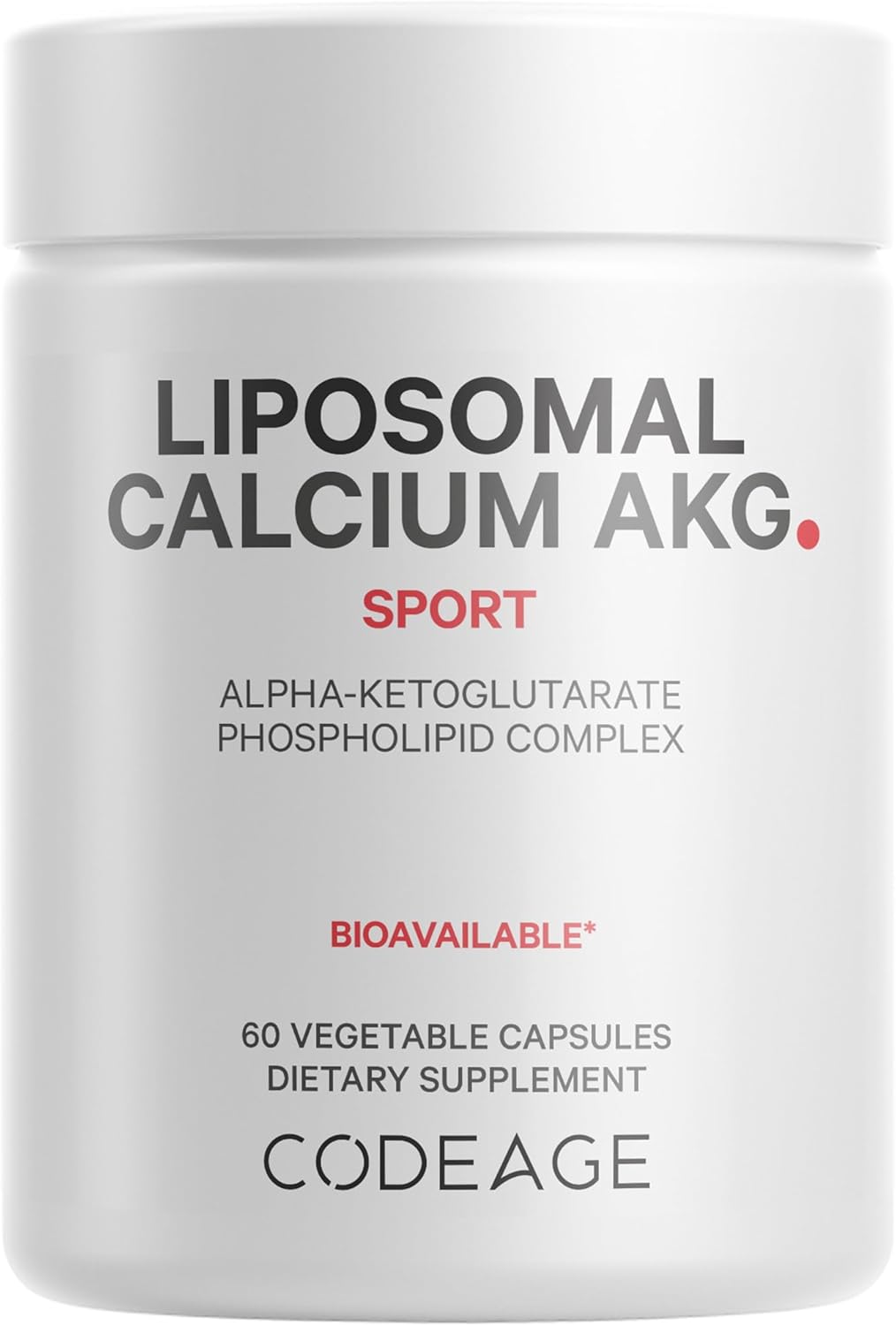 Liposomal Calcium AKG Supplement - 2-Month Supply - Non-GMO, Gluten-Free - 60 Capsules