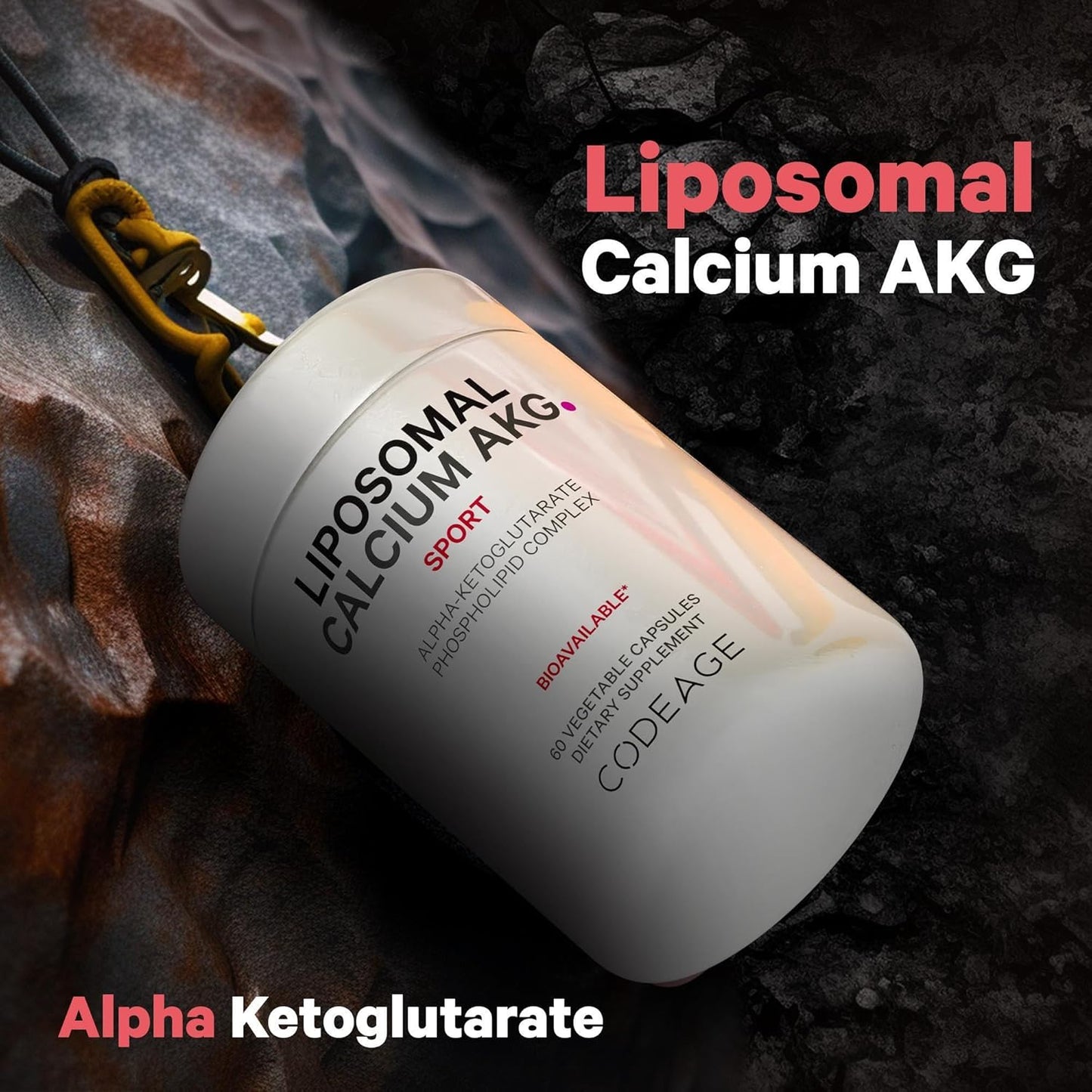 Liposomal Calcium AKG Supplement - 2-Month Supply - Non-GMO, Gluten-Free - 60 Capsules