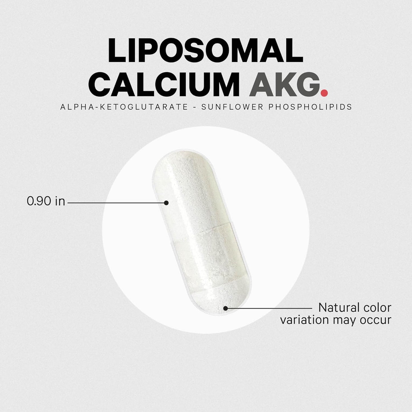 Liposomal Calcium AKG Supplement - 2-Month Supply - Non-GMO, Gluten-Free - 60 Capsules