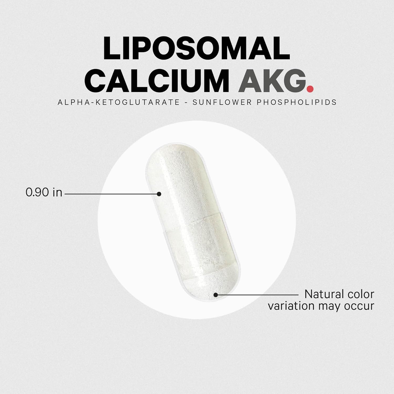 Liposomal Calcium AKG Supplement - 2-Month Supply - Non-GMO, Gluten-Free - 60 Capsules