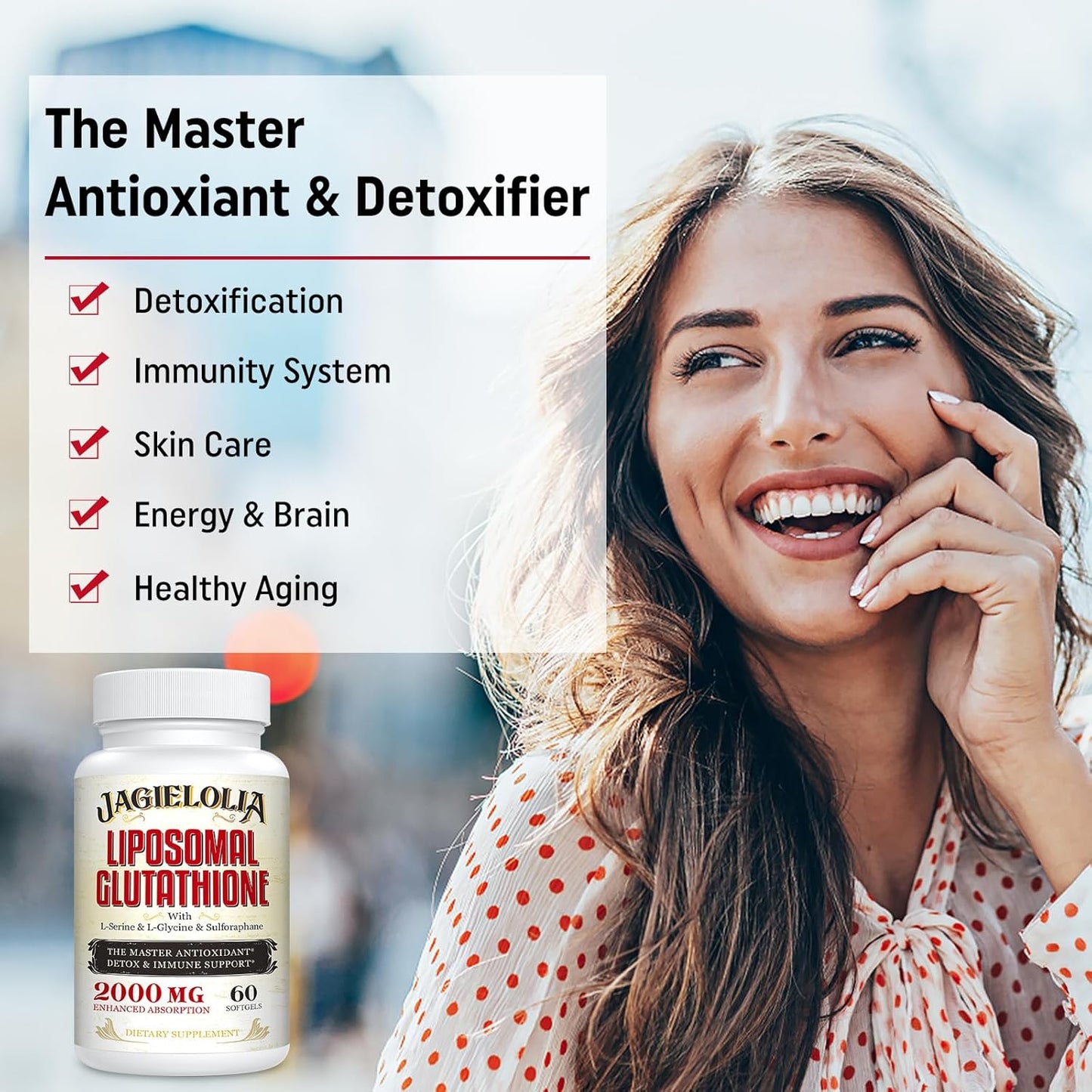 Liposomal Glutathione 2000mg Softgels with L-Serine, L-Glycine & Sulforaphane - Enhanced Absorption Formula for Antioxidant & Immune Support