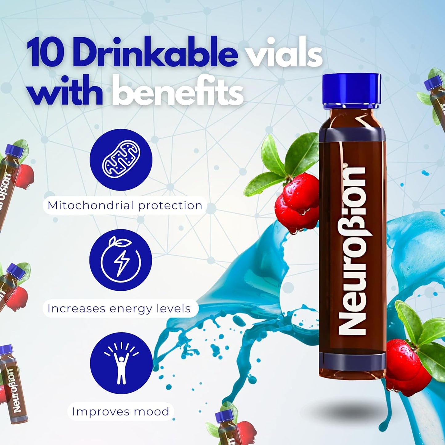Liposomal Glutathione Liquid Supplement with Essential Phospholipids - Immune System Support - 10 Vials