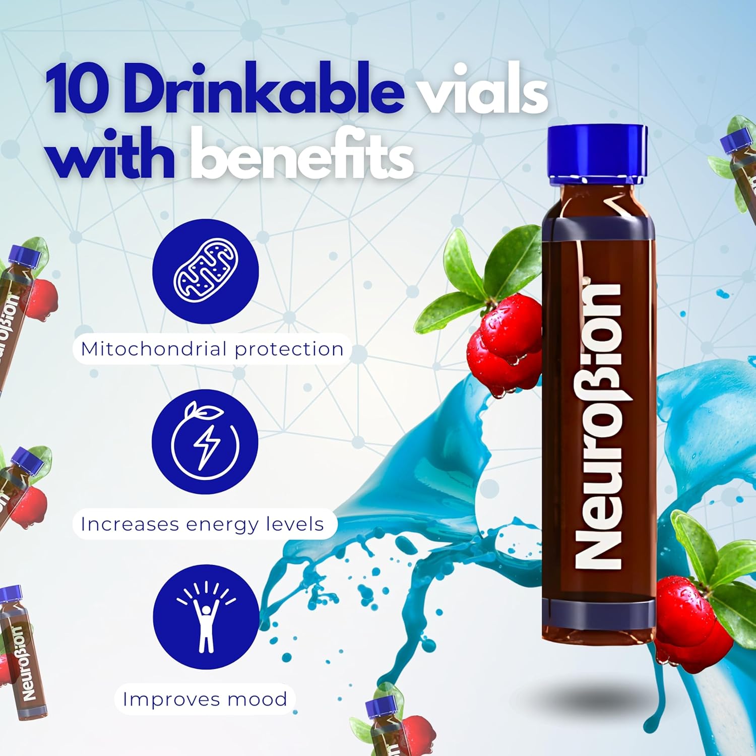 Liposomal Glutathione Liquid Supplement with Essential Phospholipids - Immune System Support - 10 Vials