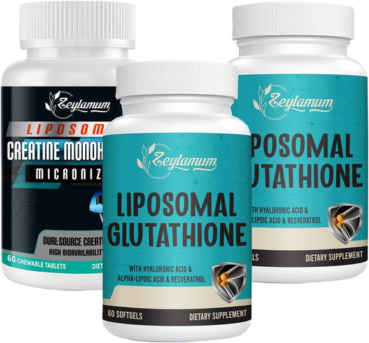 Liposomal Glutathione Softgels with Creatine Monohydrate - 120 Softgels + 60 Counts