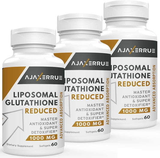 Liposomal Glutathione Supplement 1400mg with Vitamin C & Hyaluronic Acid - Antioxidant for Liver Detox, Brain & Skin - Superior Absorption Formula