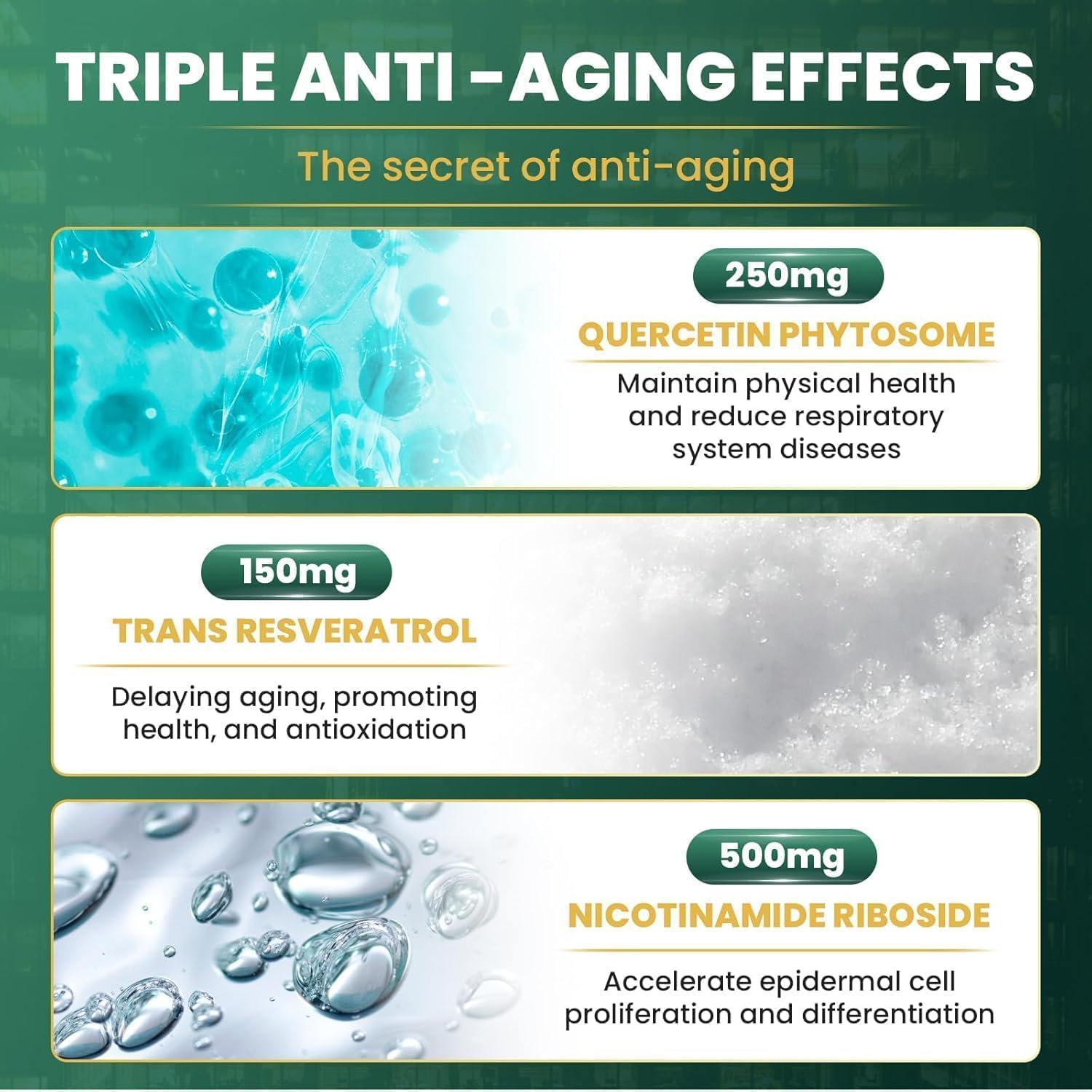 Liposomal NAD+ Supplement with Nicotinamide Riboside, Resveratrol, Quercetin - High Purity Anti-Aging Formula - 80 Capsules for Energy and Focus