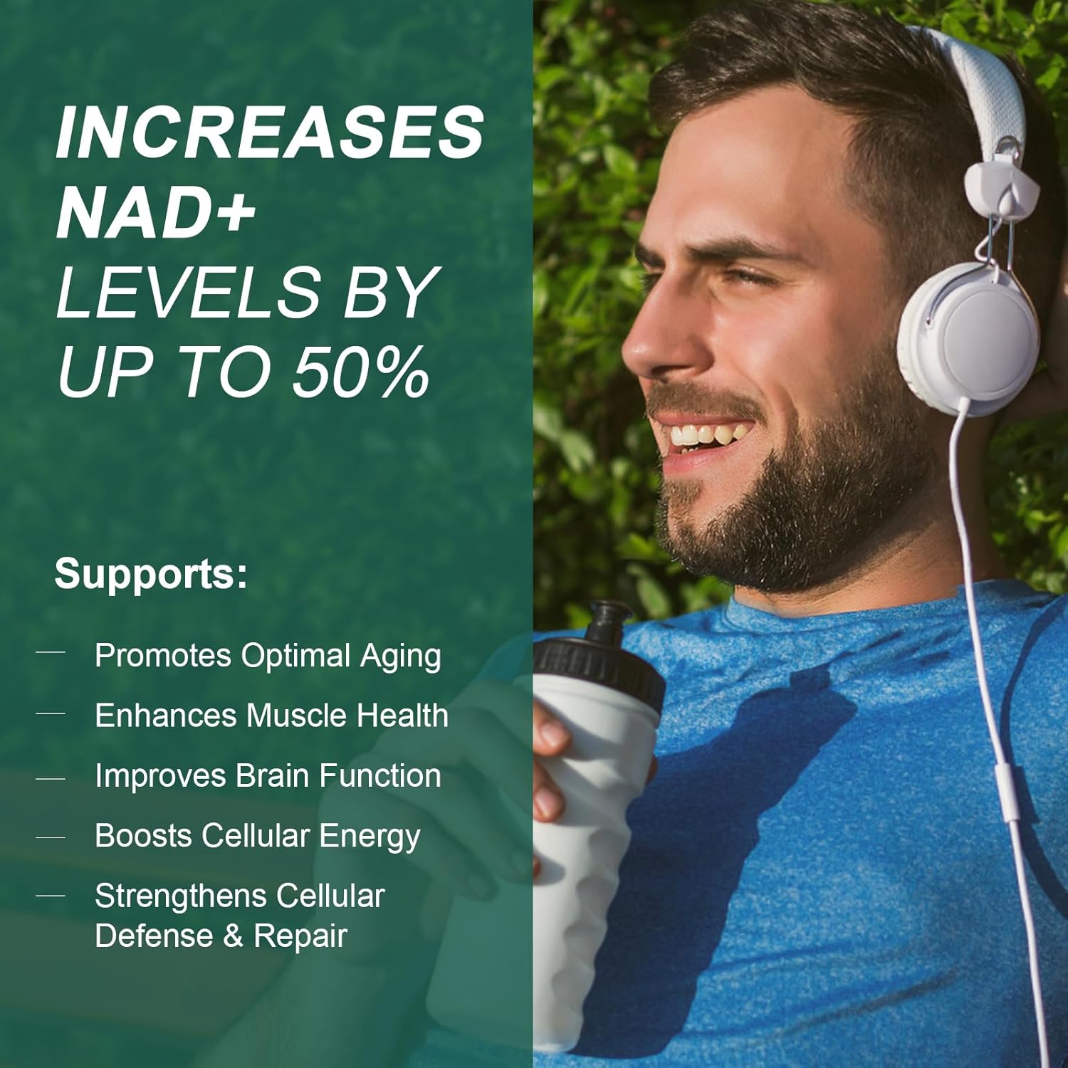 Liposomal NAD+ Supplement with Resveratrol and Quercetin for Cellular Health, Energy, and Focus