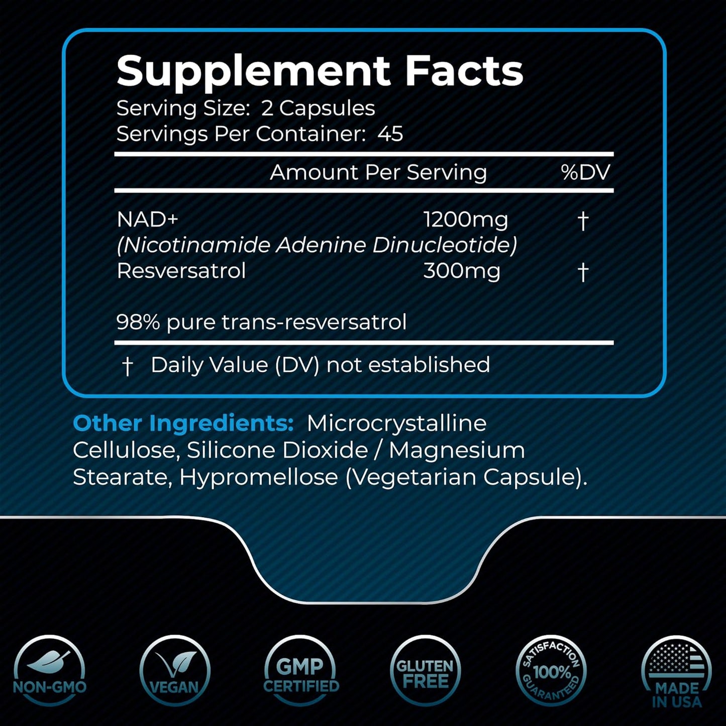 Liposomal NAD Supplement with Resveratrol & Berberine - 1500mg Boosting Formula with Ceylon Cinnamon for Wellness by Wellness LabsRX
