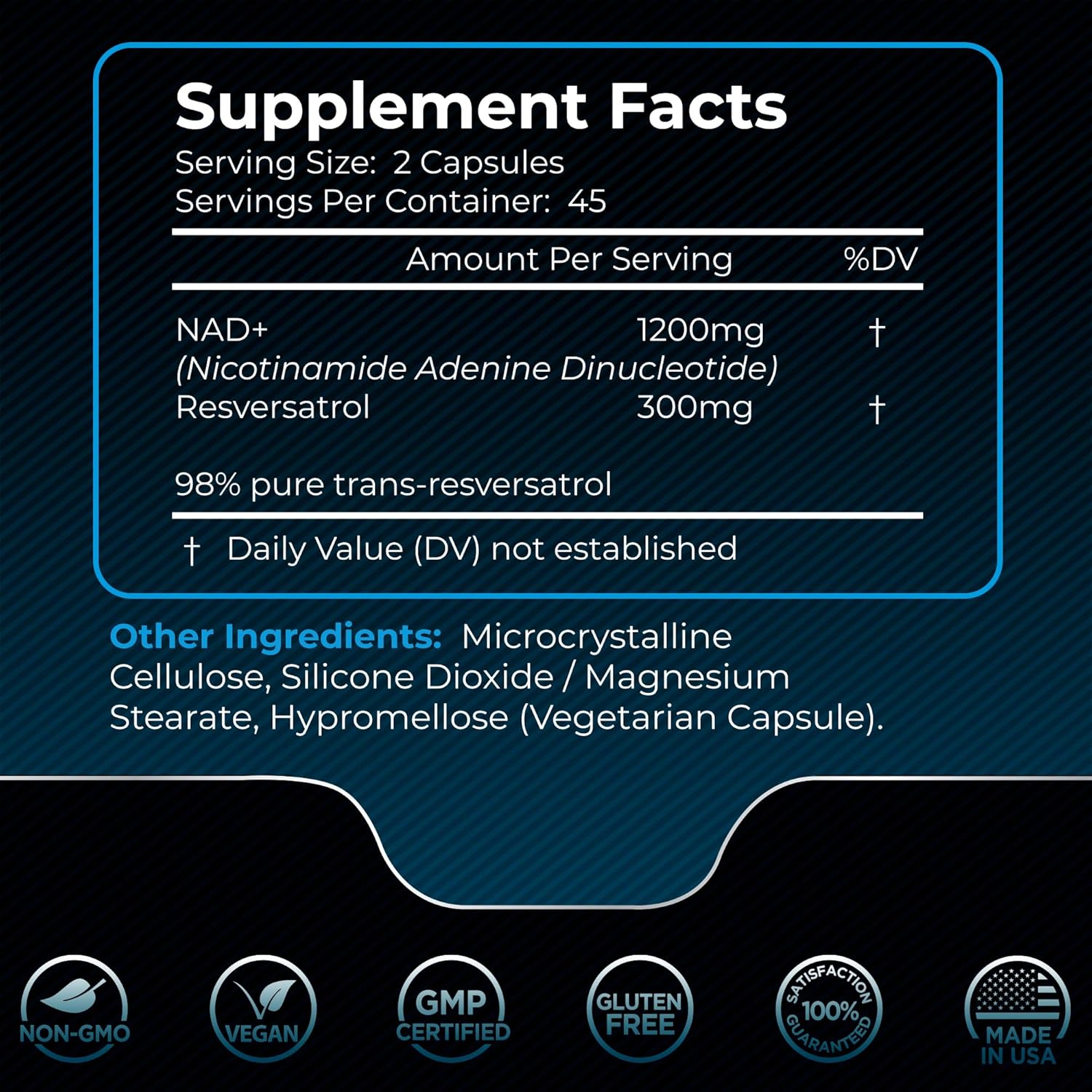 Liposomal NAD Supplement with Resveratrol & Berberine - 1500mg Boosting Formula with Ceylon Cinnamon for Wellness by Wellness LabsRX