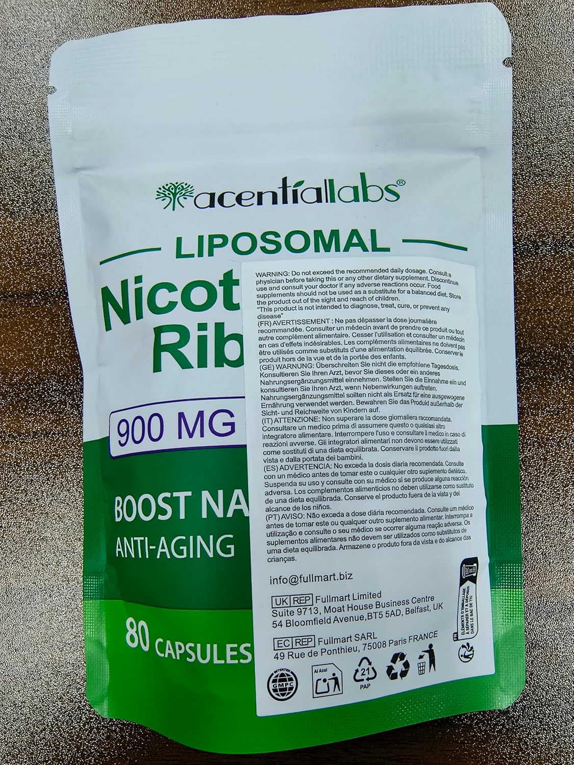 Liposomal Nicotinamide Riboside Supplement 900mg - Support Anti-Aging, Cell Regeneration, Muscle & Energy - NAD+ Alternative