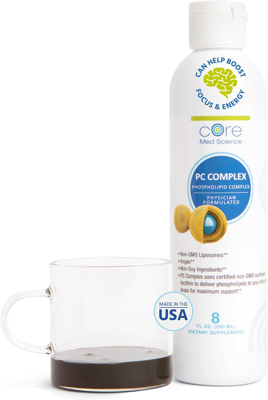 Liposomal Phosphatidylcholine Supplement (8 Fl Oz) - Supports Liver, Gut, & Cognitive Health - Liquid Lecithin Phospholipid Complex