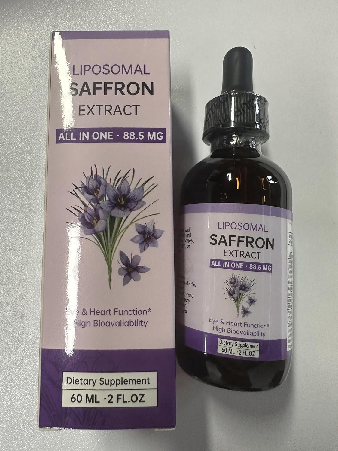 Liposomal Saffron Extract Drops for Mood, Energy, and Vision Support with Enhanced Bioavailability