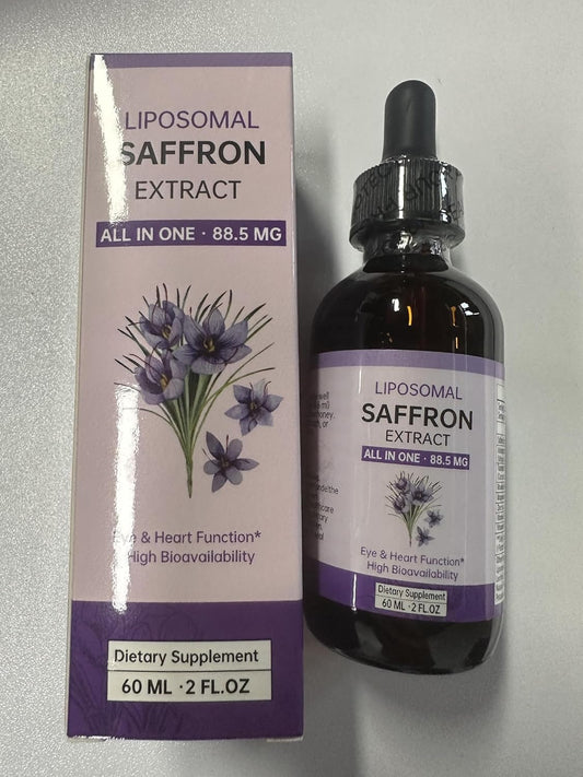 Liposomal Saffron Extract Drops for Mood, Energy, and Vision Support with Enhanced Bioavailability