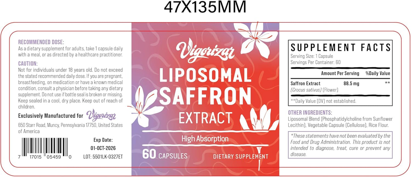Liposomal Saffron Supplements for Increased Energy and Vitality