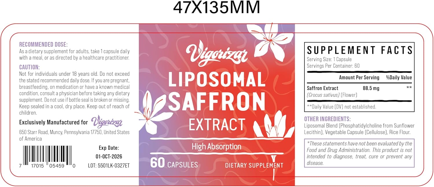 Liposomal Saffron Supplements for Increased Energy and Vitality