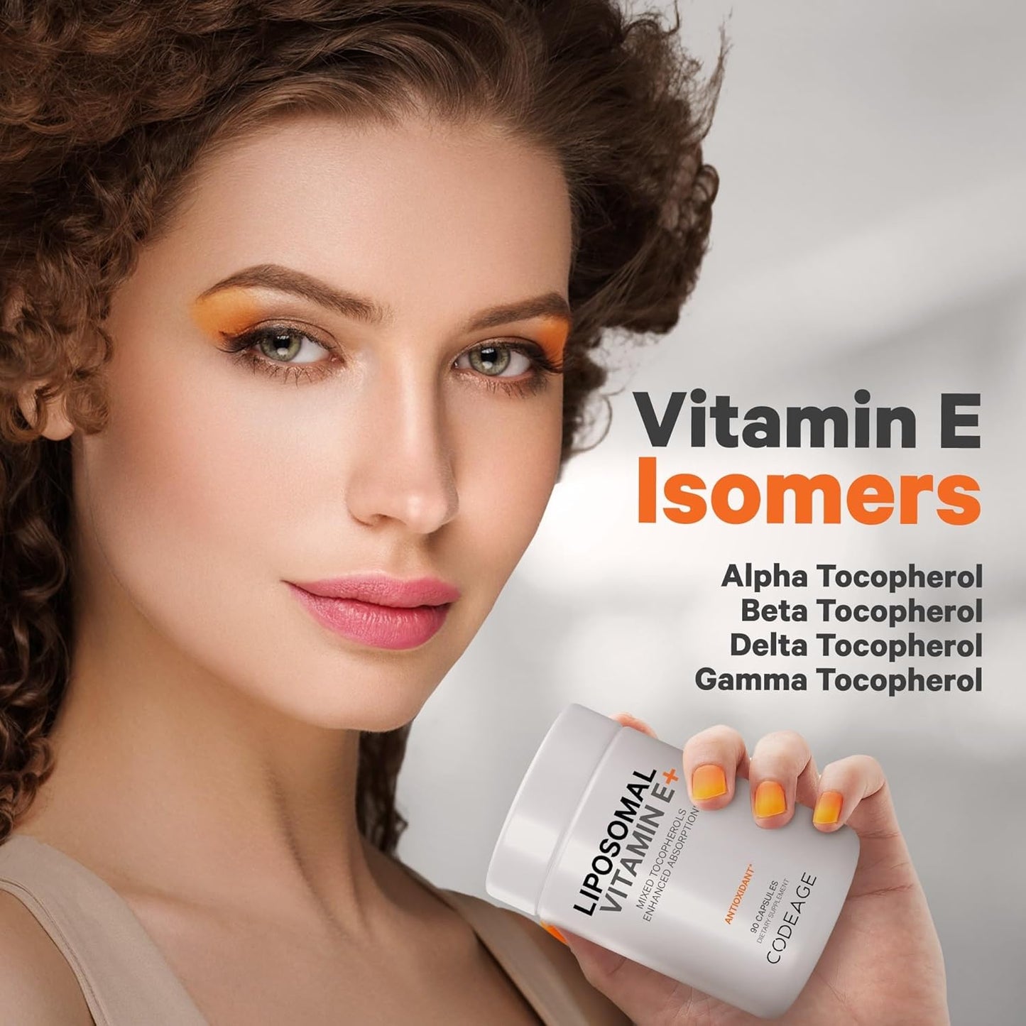 Liposomal Vitamin E Supplement with All Tocopherols - 3-Month Supply - Non-GMO - 90 Capsules