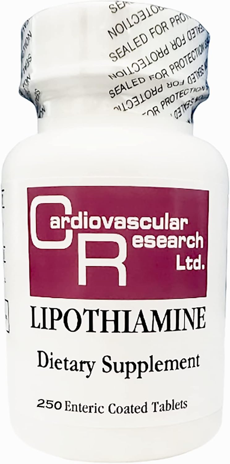 Lipothiamine B Supplement with Alpha Lipoic Acid - 250 Tablets for Cardiovascular Health - Vitamin B1 Formula - 1 Bottle of 250 Count