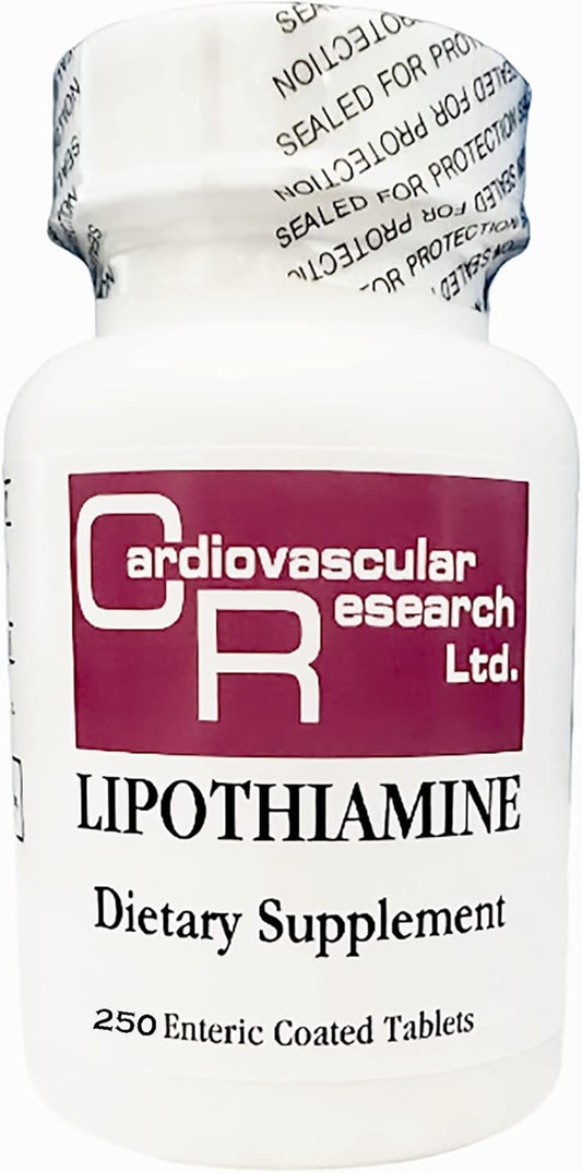 Lipothiamine B Supplement with Alpha Lipoic Acid - 250 Tablets for Cardiovascular Health - Vitamin B1 Formula - 1 Bottle of 250 Count