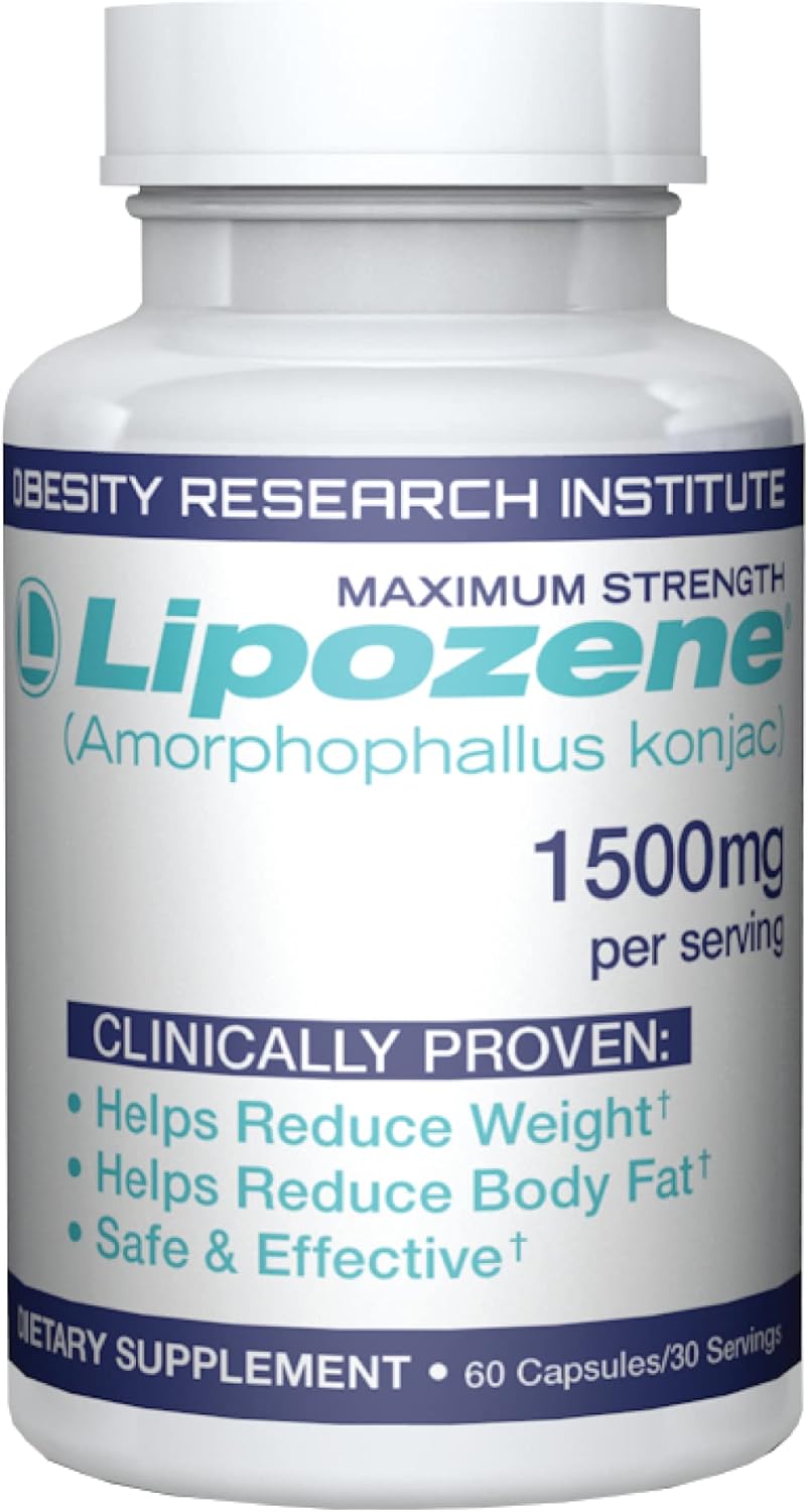 Lipozene Weight Loss Supplement - Appetite Suppressant - 60 Capsules, 30 Servings, Caffeine-Free