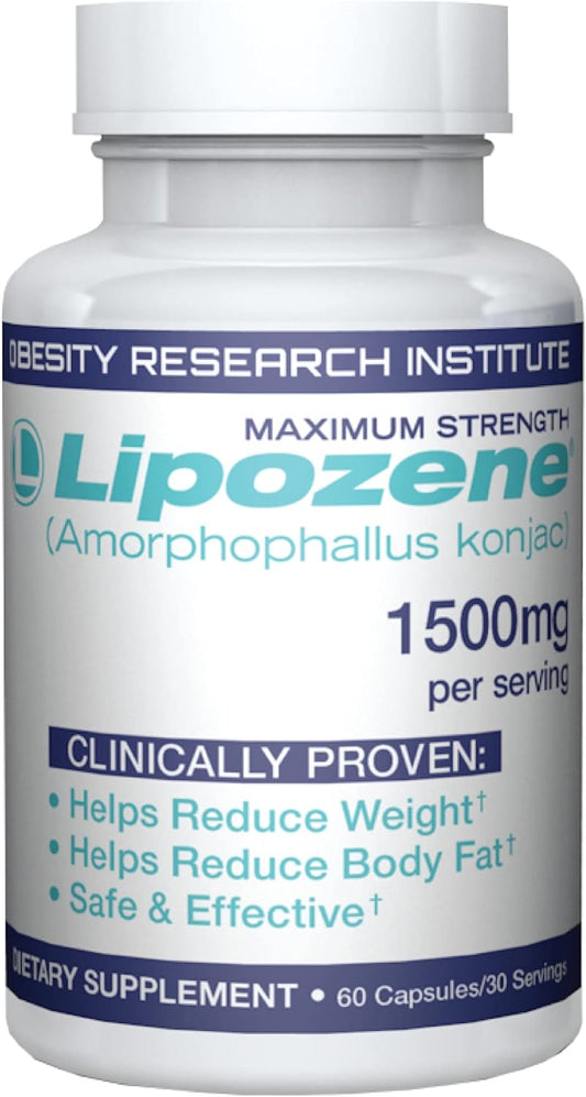Lipozene Weight Loss Supplement - Appetite Suppressant - 60 Capsules, 30 Servings, Caffeine-Free