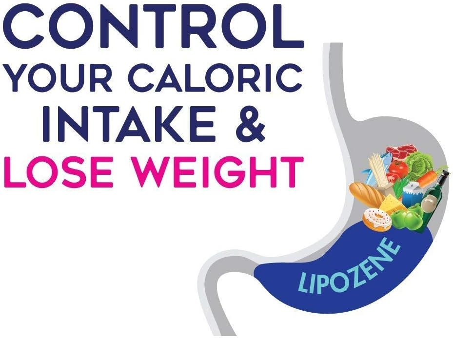 Lipozene Weight Loss Supplement - Appetite Suppressant - 60 Capsules, 30 Servings, Caffeine-Free