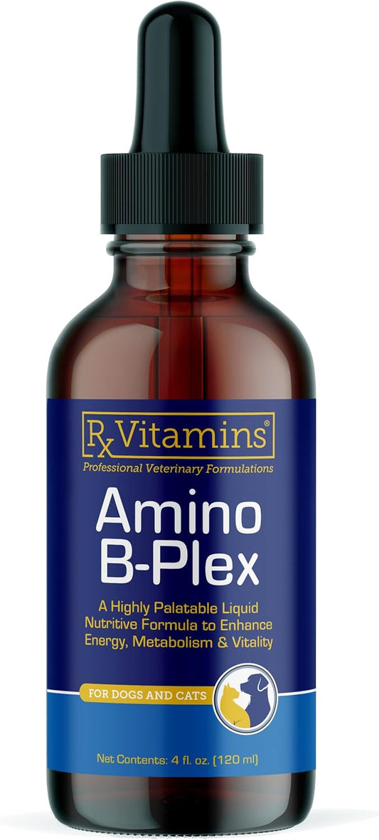 Liquid Amino B Plex Cat & Dog Supplement - Vitamin B Complex with Amino Acids - Appetite Booster & Weight Gainer for Cats & Dogs - 4 oz