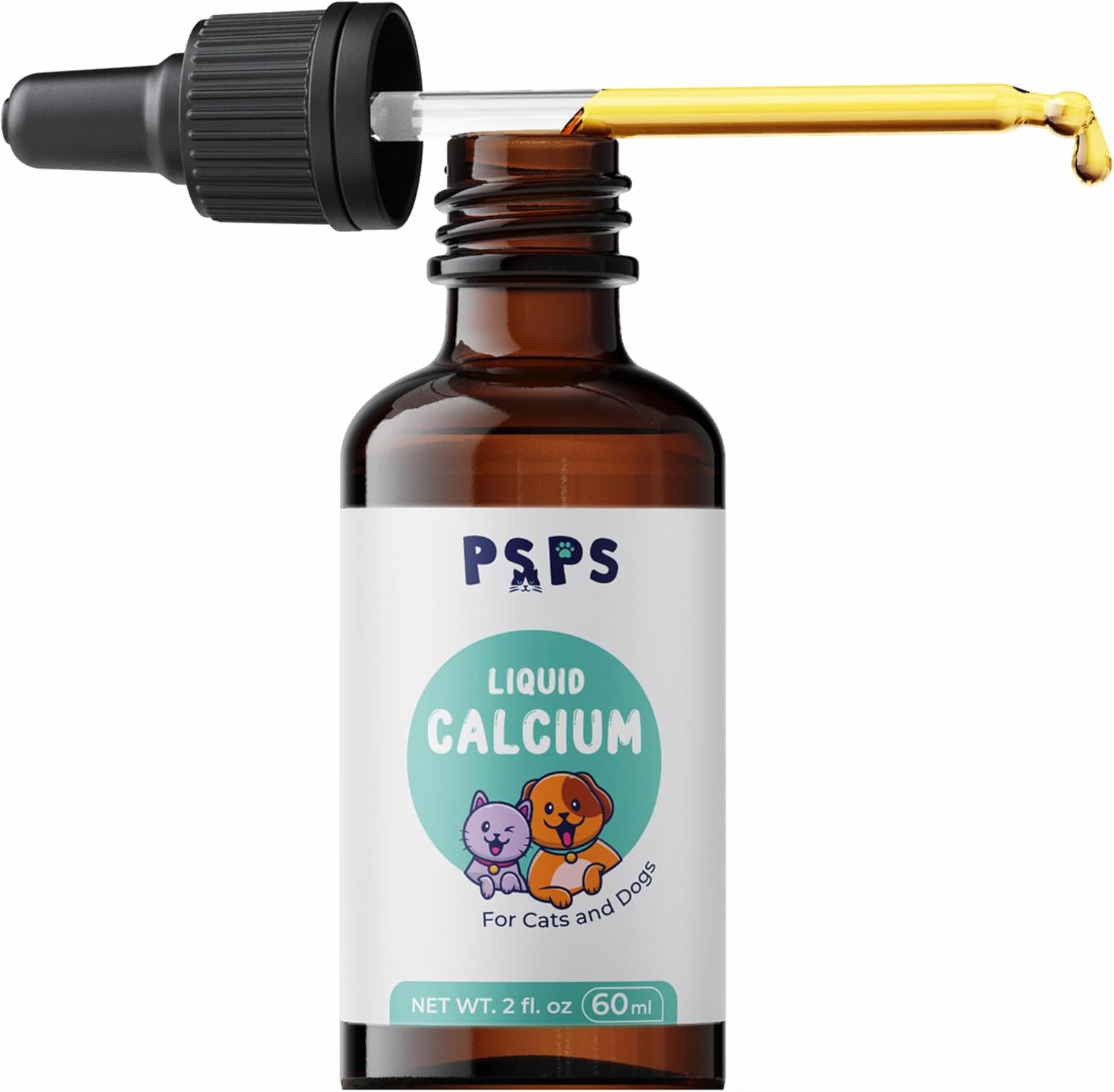 Liquid Calcium Supplement for Pets with Vitamin A, C, D - Supports Bone Strength, Immunity, and Wellness - 2oz