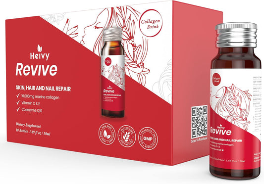 Liquid Collagen Drink for Women - 10,000mg Marine Collagen Peptides - Hair Growth, Skin Repair, Nail Strength - 1.69 Fl Oz x 10 Pack
