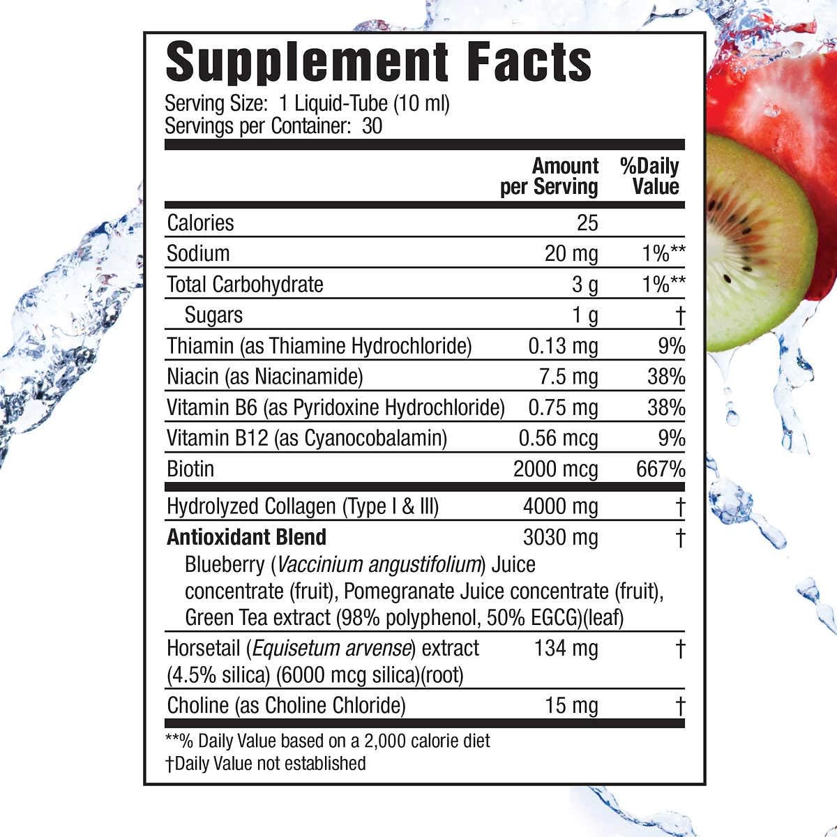 Liquid Collagen Drink Mix with 4000 mg of Nutrition in 30 Tubes