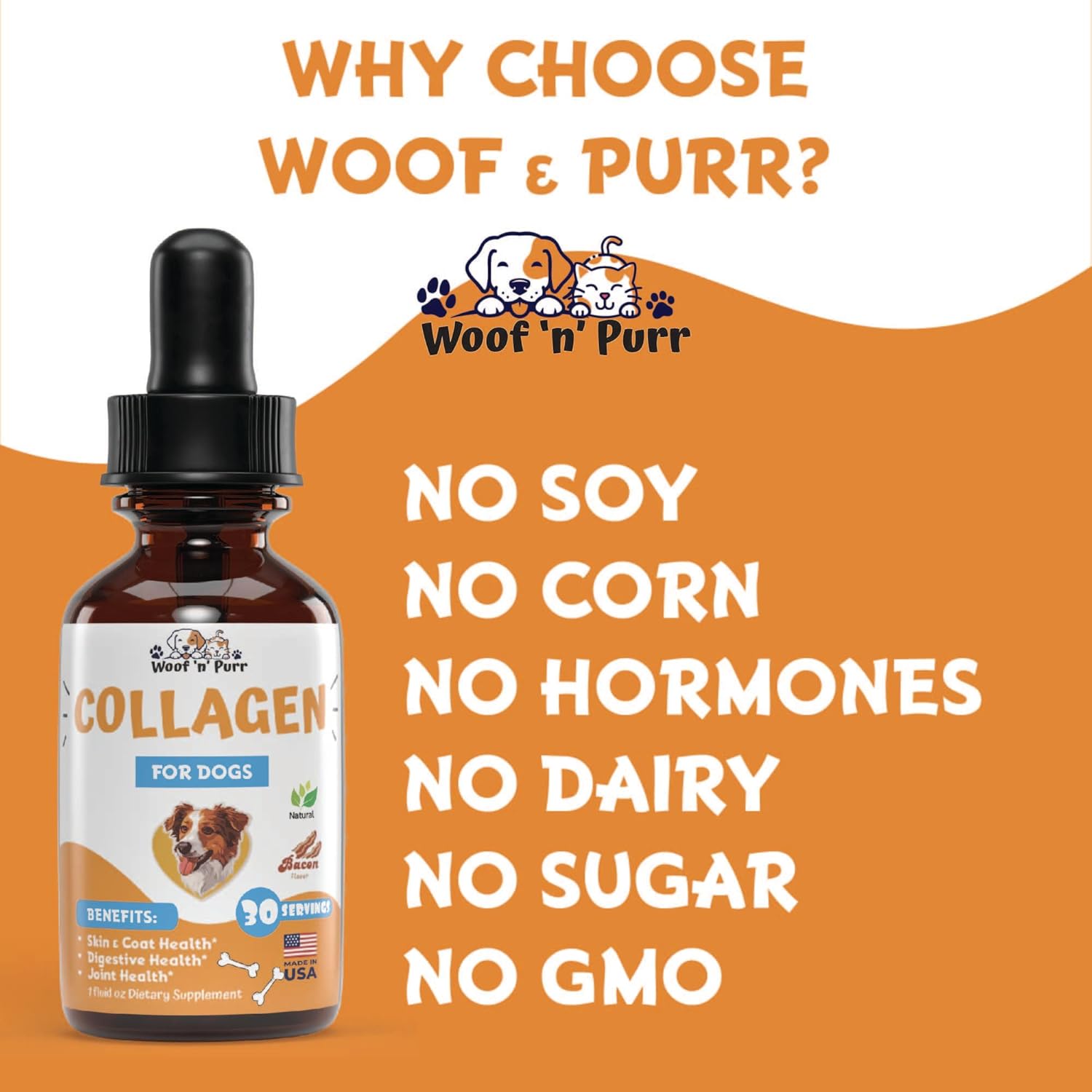Liquid Collagen Skin and Coat Supplement for Dogs - 1 fl oz Bottle