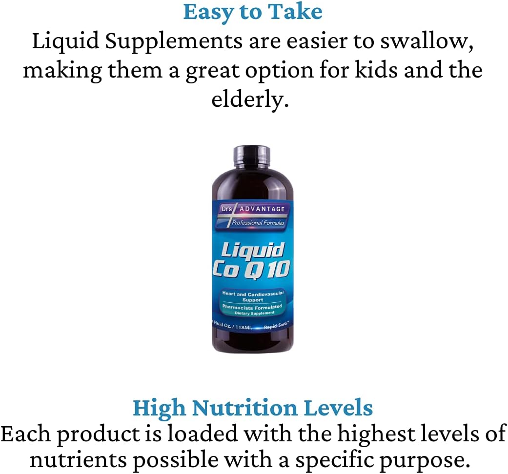 Liquid CoQ10 Supplement - 4oz Bottle by Dr's Advantage for Health and Beauty