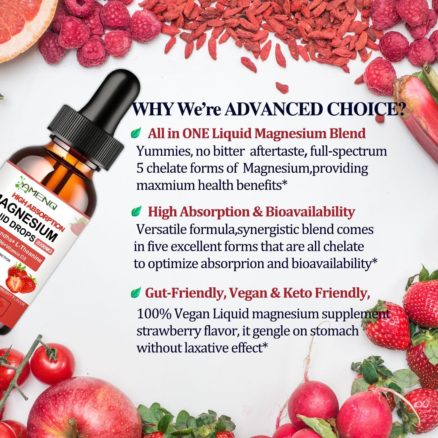 Liquid Cortisol Reducer with Magnesium, Ashwagandha, and L-Theanine - Strawberry Flavored Drink Mix for Balanced Hormones and Relaxation