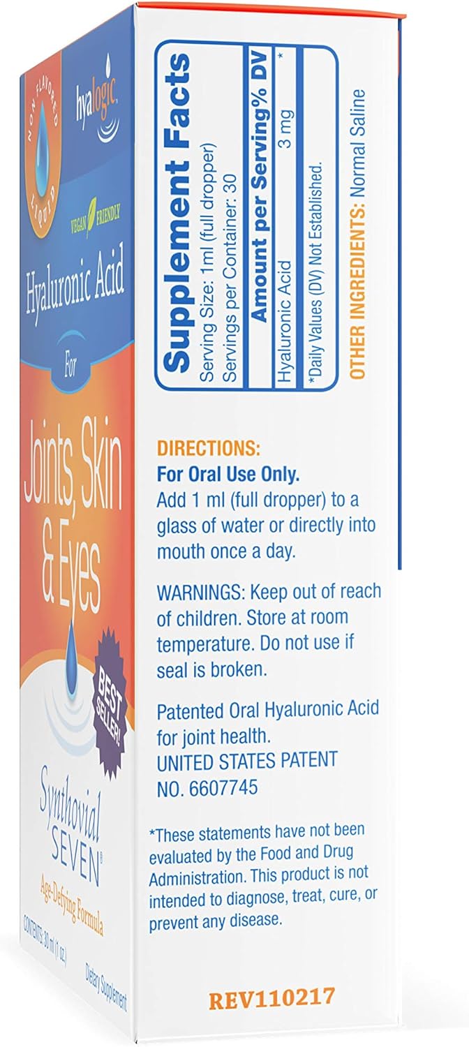 Liquid Hyaluronic Acid Supplement for Skin, Joints, Eyes, and Lips - Vegan & Gluten Free - 1oz Bottle