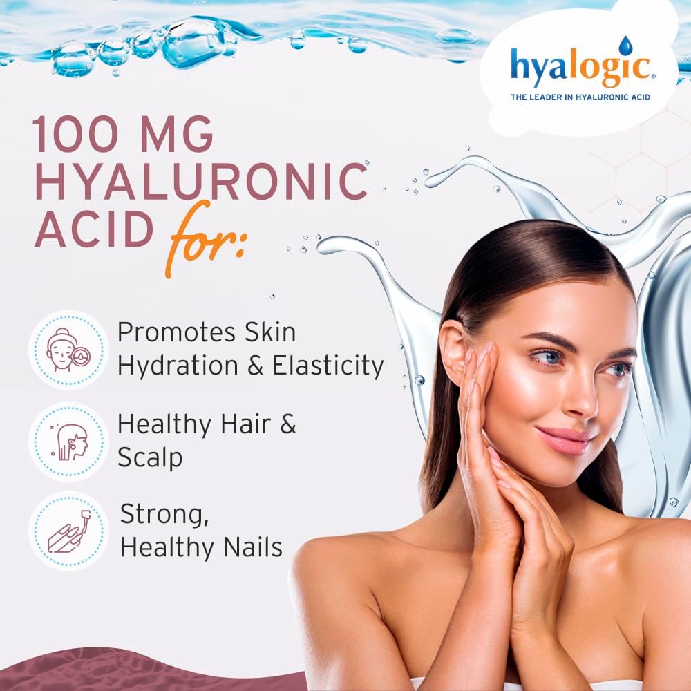 Liquid Hyaluronic Acid Supplement with MSM for Skin Hydration - 100mg HA & MSM - High Molecular Weight Formula - 12 oz