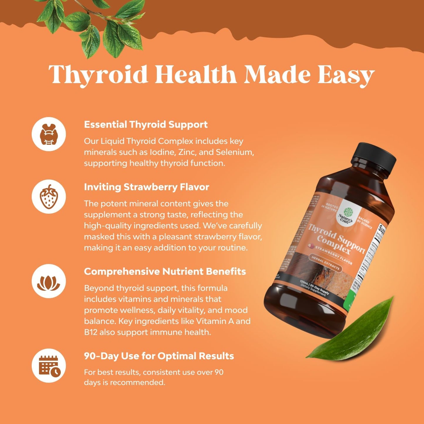 Liquid Iodine Thyroid Support Supplement with Myo-Inositol and Selenium - Vegan Formula for Enhanced Energy and Focus - 2 Pack