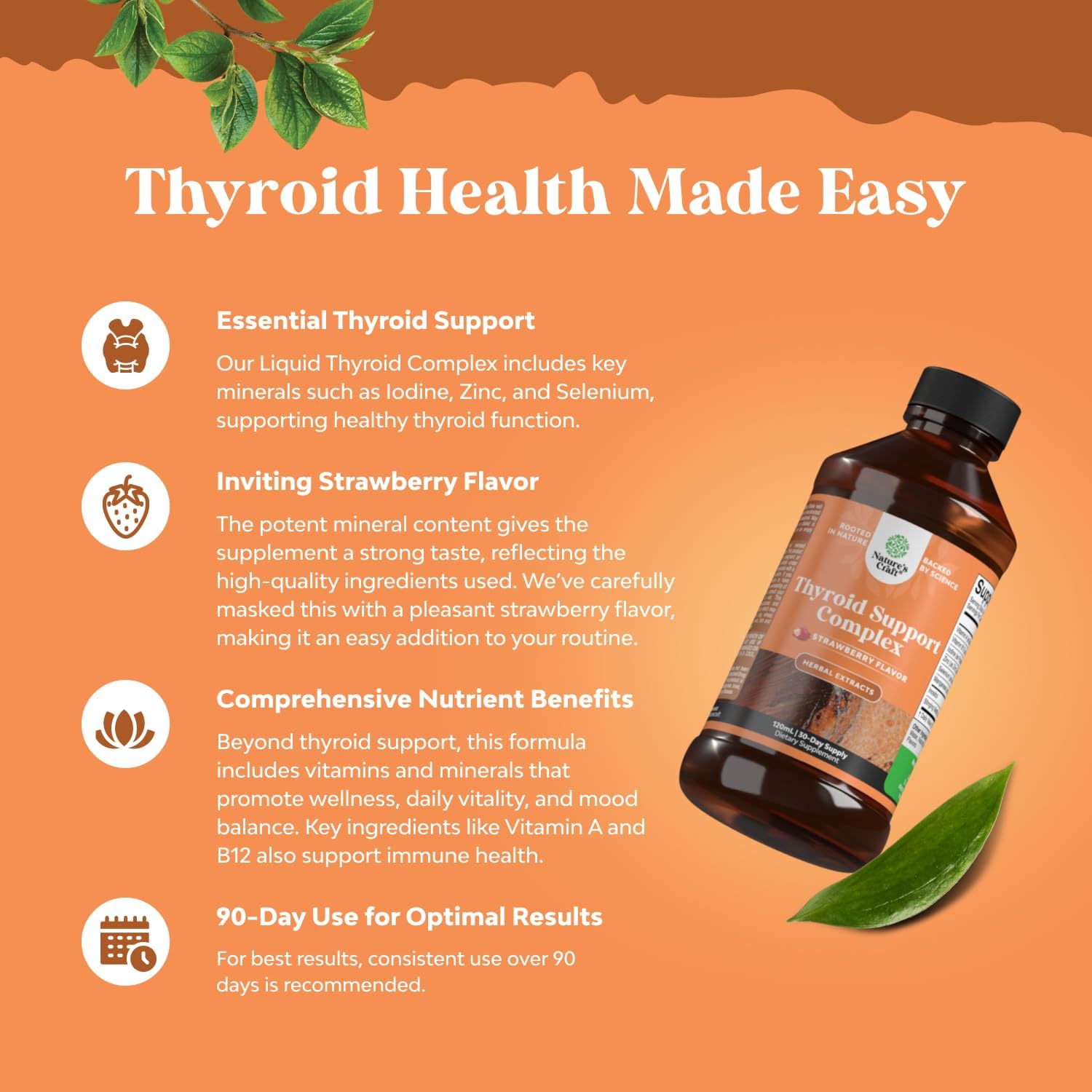 Liquid Iodine Thyroid Support Supplement with Myo-Inositol and Selenium - Vegan Formula for Enhanced Energy and Focus - 2 Pack