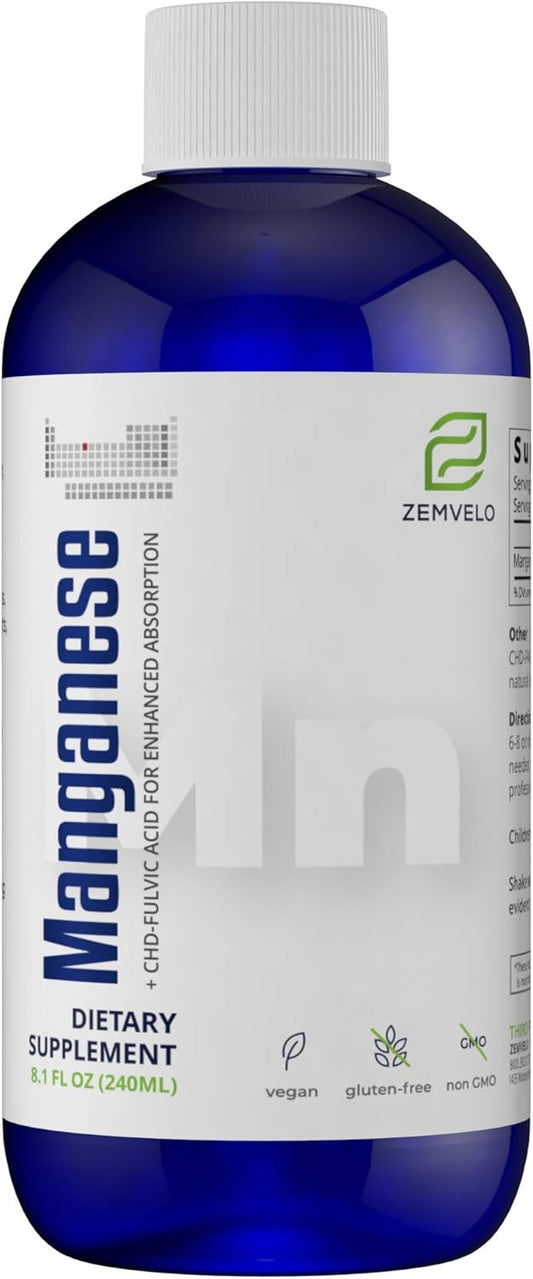 Liquid Ionic Manganese Supplement for Joint, Energy, and Muscle Support - Women's and Men's Health - Adult Supplement for Healthy Aging