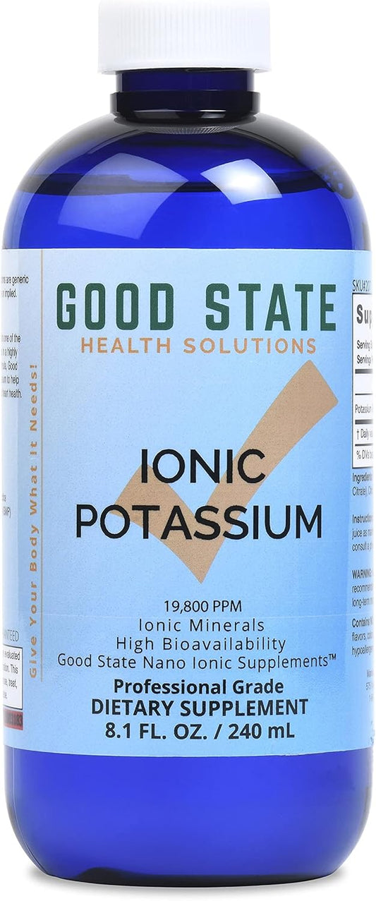 Liquid Ionic Potassium Supplement with Fulvic Acid - 48 Servings, 99mg Elemental, 2mg Fulvic Acid - 8 fl oz