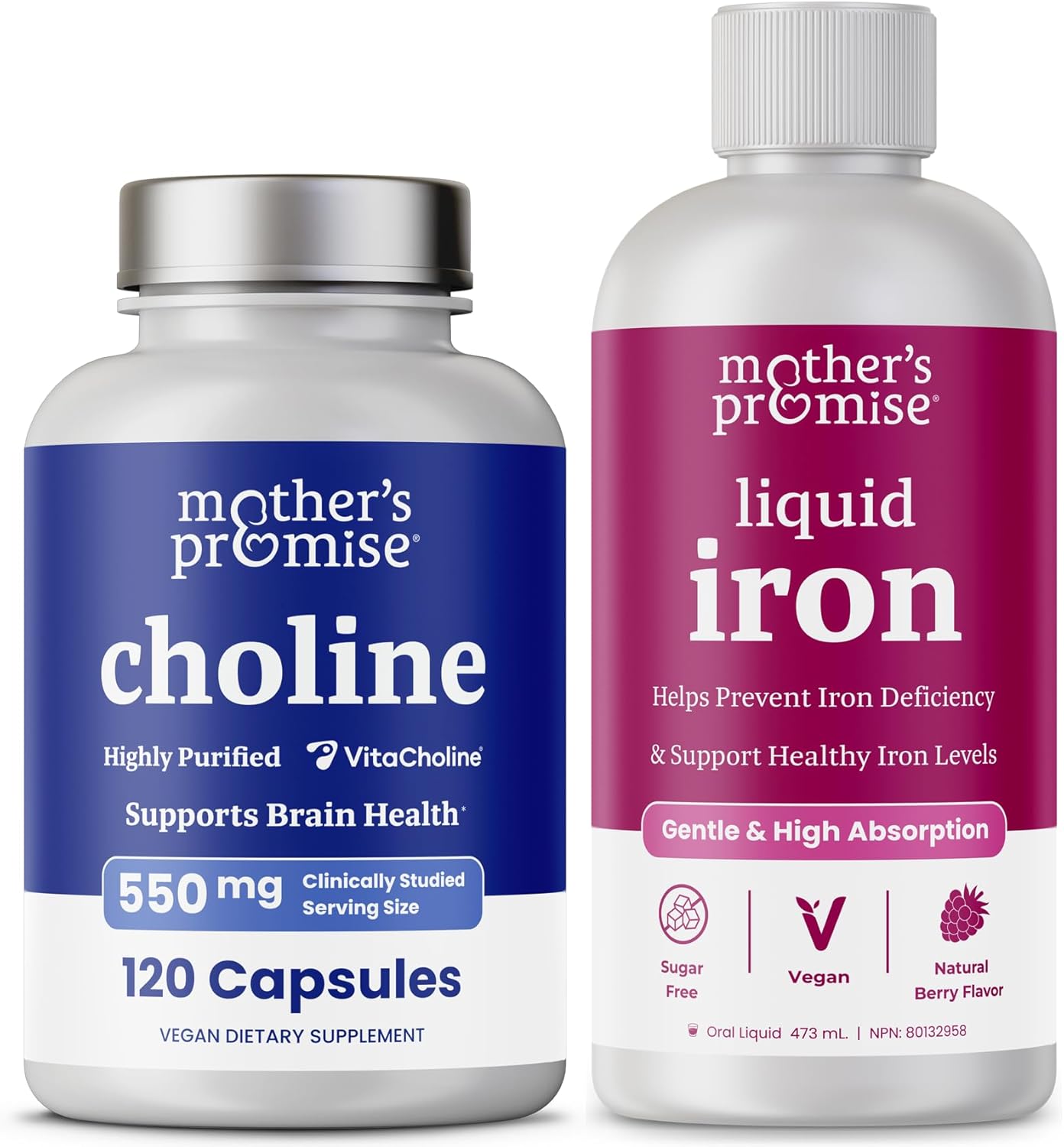 Liquid Iron & Choline Capsules Bundle for Mothers - Promises Strength and Vitality