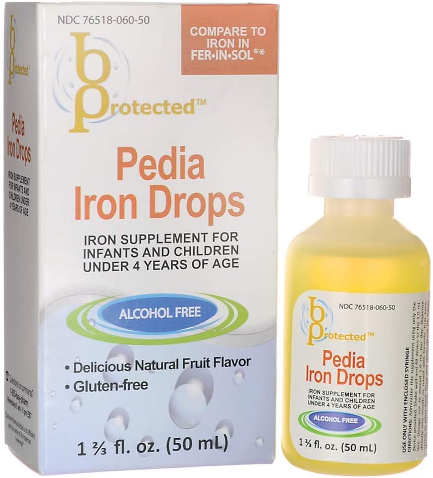 Liquid Iron Drops for Kids - B Protected Pedia, 1 2/3 fl oz (50 ml)
