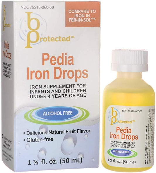 Liquid Iron Drops for Kids - B Protected Pedia, 1 2/3 fl oz (50 ml)