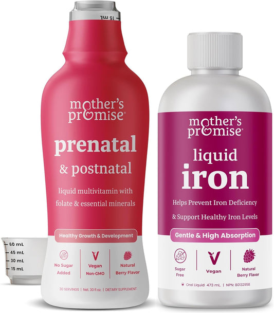 Liquid Iron & Prenatal Multi Bundle for Expectant Mothers with Mother's Promise
